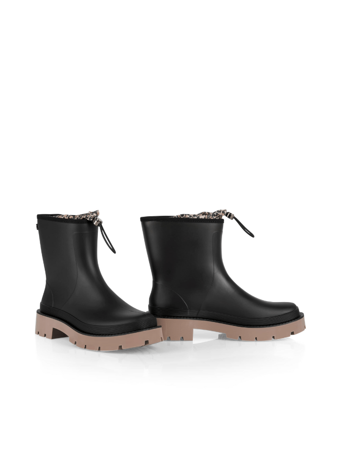 Black ankle rain booties hotsell