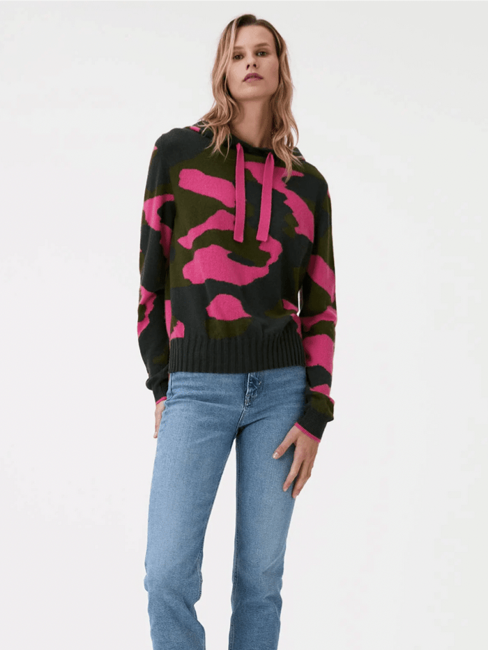 Brodie Cashmere T Chloe Camo Highland Green Party Pink Hoodie