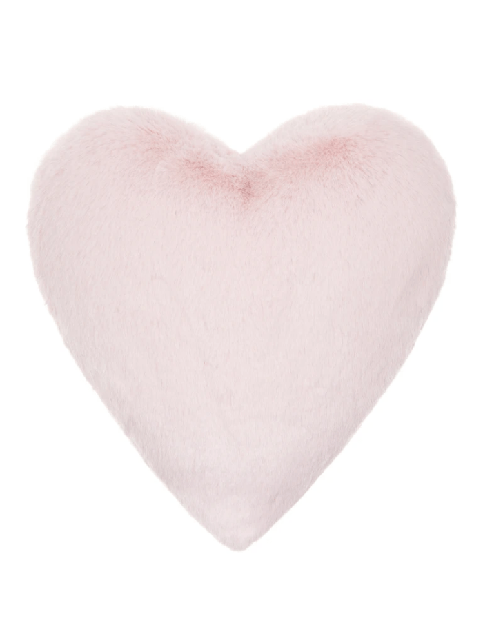 Faux fur heart outlet pillow