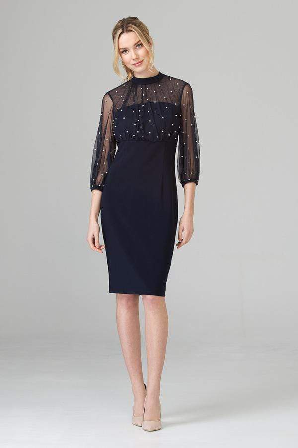 Joseph Ribkoff Navy Dress with Pearl Detail 201291 2166 – Izzi of Baslow