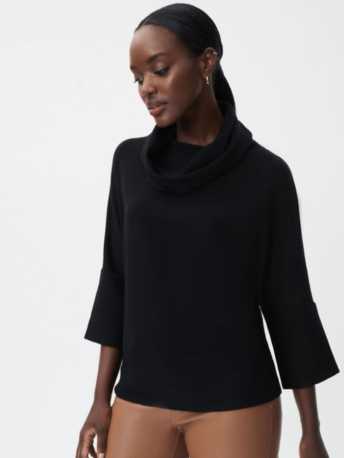 Black cashmere cowl outlet neck sweater