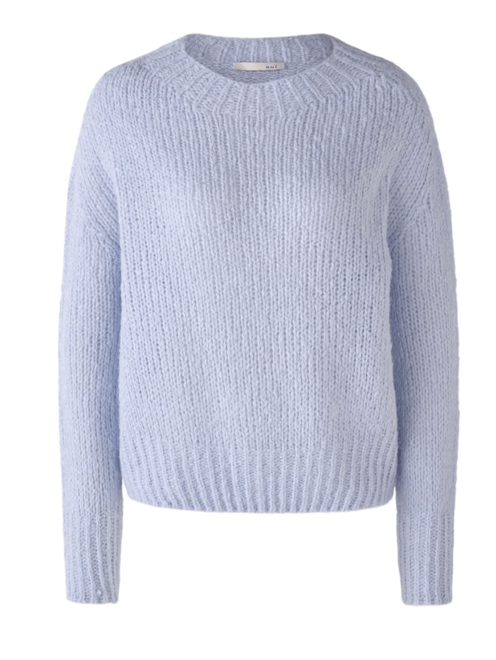 Oui T Soft Blue Knitted Jumper 77192 5082