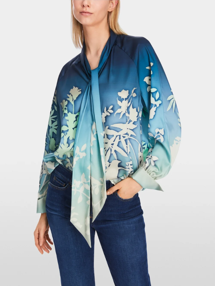 Marc-Cain-Collections-Blouse-With-Floral-Silhouette-Motif-XC 51.10 W23 COL 562-izzi-of-baslow