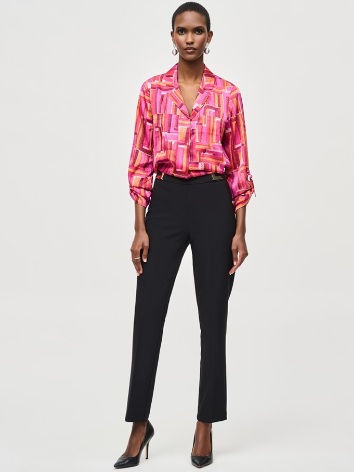 Joseph-Ribkoff-Black-Lux-Twill-Slim-Pull-On-Trousers-243145-Col 11-izzi-of-baslow