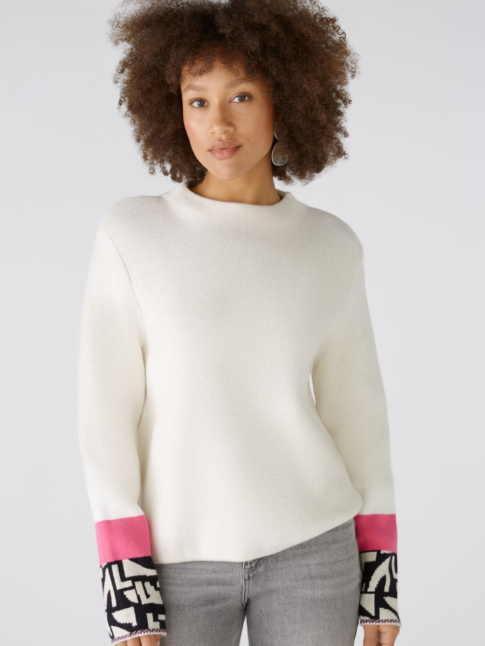 Oui-Viscose-Blend-Jumper-In-Light-Stone-And-Pink-89584-Col-0713-izzi-of-baslow