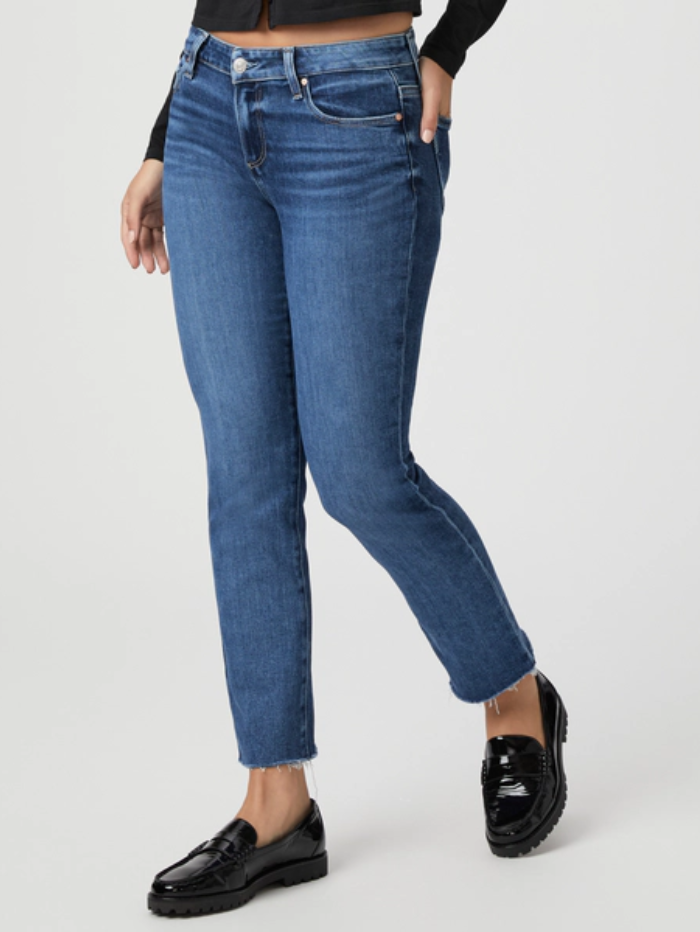 Paige AMBER Raw Hem Straight Leg Jeans 6938E77 B701 Col Acapella