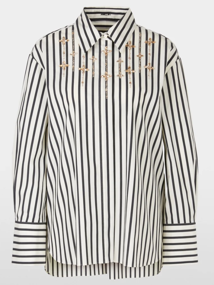 Marc-Cain-Collections-Striped-Blouse-With-Rhinestones-XC 51.13 W28-COL-112-izzi-of-baslow