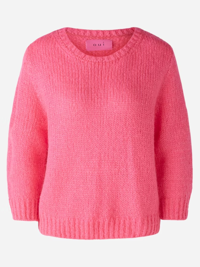 Oui-Jumper-With-Wool-And-Mohair-In-Pink-89198-Col-3374-izzi-of-baslow