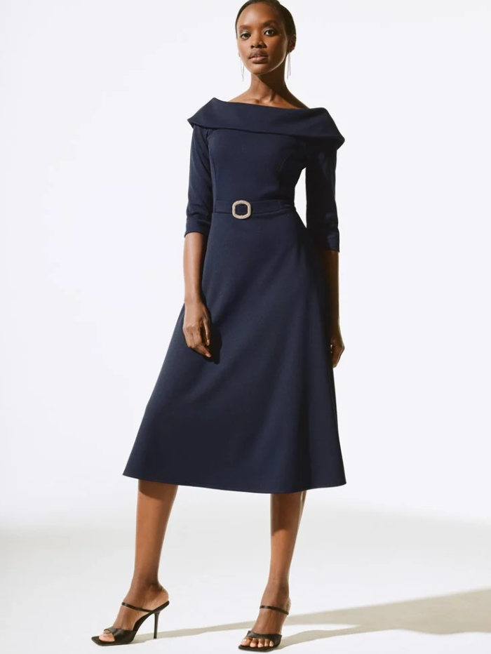 Joseph-Ribkoff-Scuba-Crepe-Fit-And-Flare-Dress-In-Midnight-Blue-243743-Col-2166-izzi-of-baslow