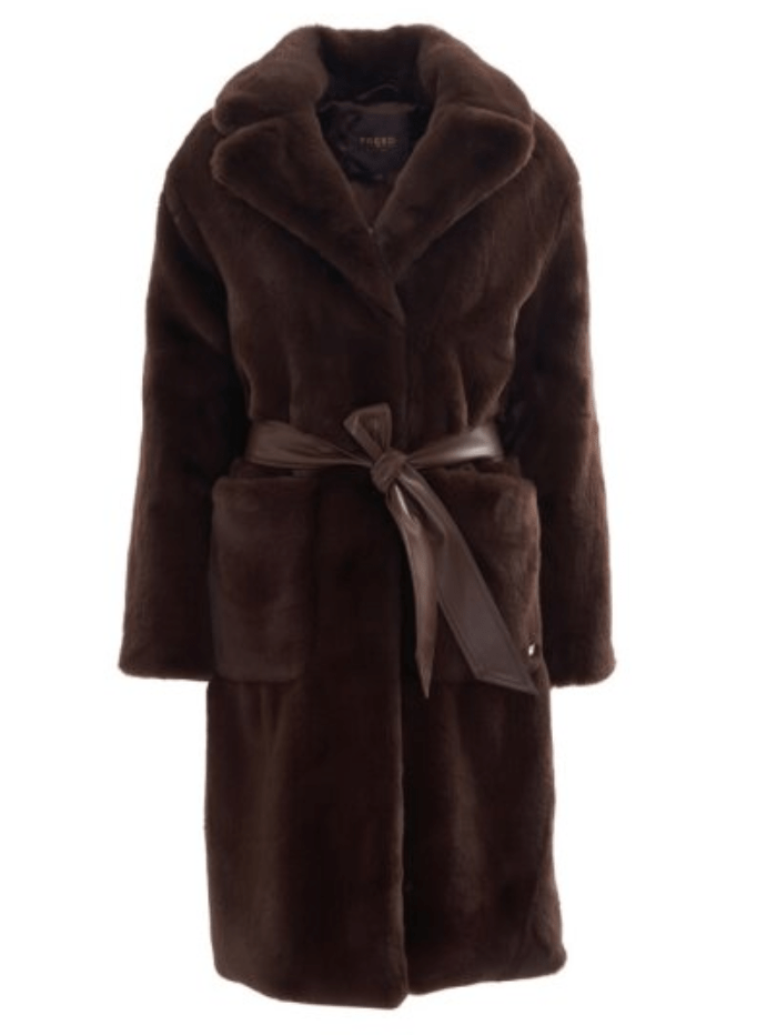 Freed Lily Long Faux Fur Coat in Espresso – Izzi of Baslow