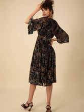 Hale Bob Dresses Hale Bob RAVEN Velvet Burnout Midi Dress In Navy 47DY620A izzi-of-baslow