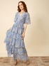 Hale Bob Dresses XS Hale Bob AINSLEY Blue Tiered Maxi Dress 46UB650A izzi-of-baslow