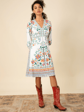 Hale Bob Dresses XS Hale Bob NAYELI Ivory Patterned Midi Dress 46GD624D izzi-of-baslow