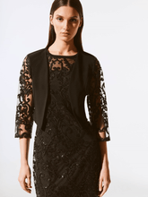 Joseph-Ribkoff-Black-Silky-Knit-Bolero-With-Sequins-And-Lace-243737 Col-11-izzi-of-baslow