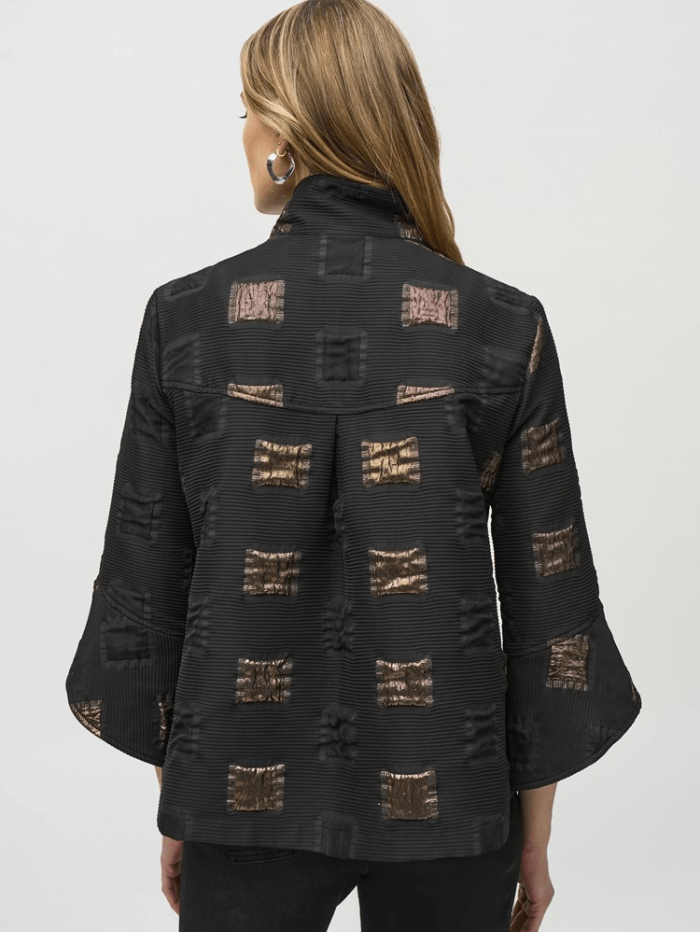 Joseph Ribkoff Coats and Jackets Joseph Ribkoff Geometric Lurex Jacquard Trapeze Jacket 244205 Col 275 izzi-of-baslow