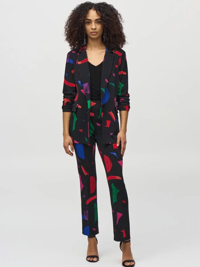 Joseph Ribkoff Coats and Jackets Joseph Ribkoff Silky Knit Abstract Print Blazer 244231 Col 178 izzi-of-baslow