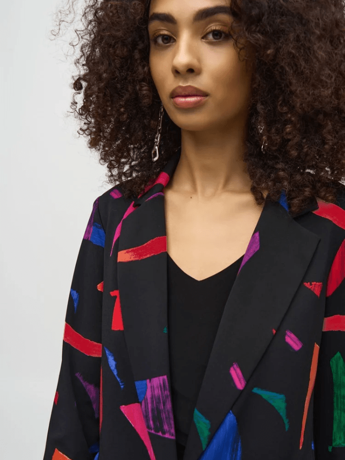 Joseph Ribkoff Coats and Jackets Joseph Ribkoff Silky Knit Abstract Print Blazer 244231 Col 178 izzi-of-baslow