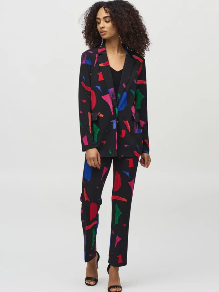 Joseph Ribkoff Coats and Jackets Joseph Ribkoff Silky Knit Abstract Print Blazer 244231 Col 178 izzi-of-baslow