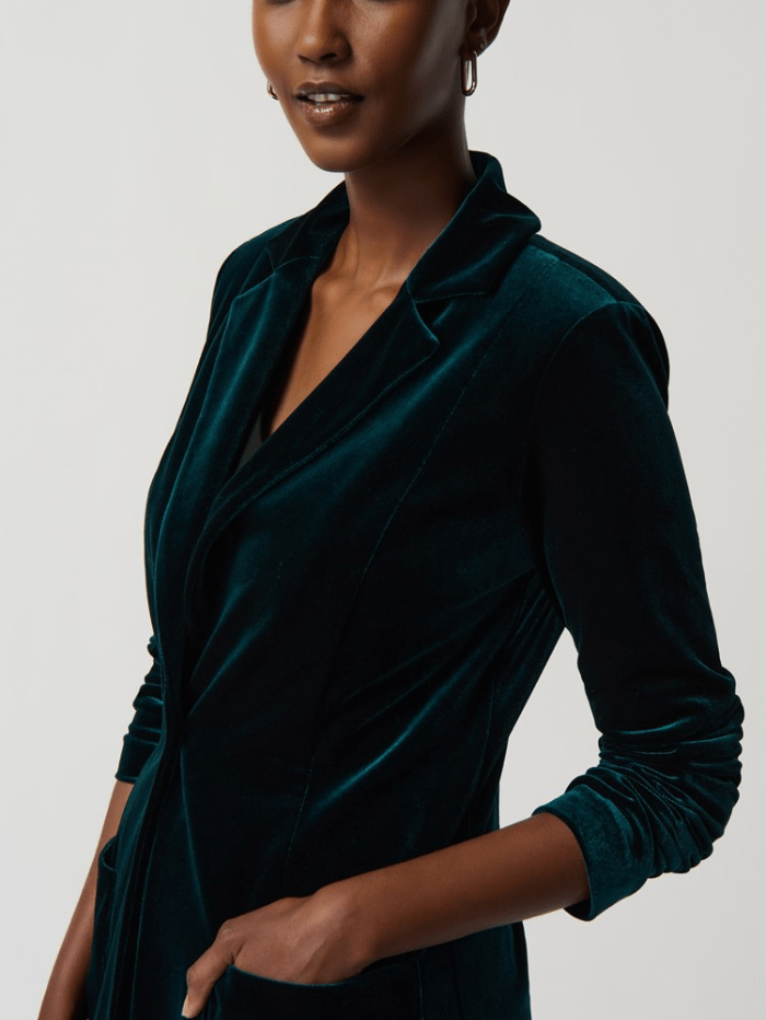 Joseph-Ribkoff-Velvet-Blazer-With-Notch-Collar-In-Dark-Green-234288 Col 7729 izzi-of-baslow