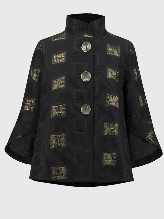 Joseph Ribkoff Coats and Jackets UK 8 Joseph Ribkoff Geometric Lurex Jacquard Trapeze Jacket 244205 Col 275 izzi-of-baslow