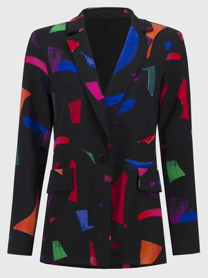 Joseph Ribkoff Coats and Jackets UK 8 Joseph Ribkoff Silky Knit Abstract Print Blazer 244231 Col 178 izzi-of-baslow