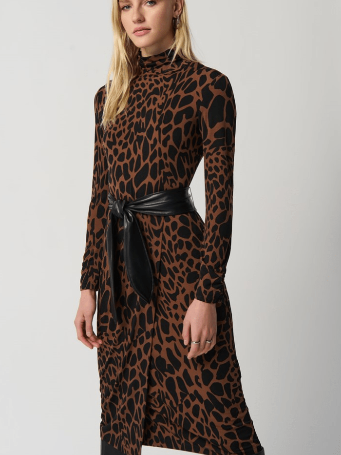 Leopard print knit clearance dress