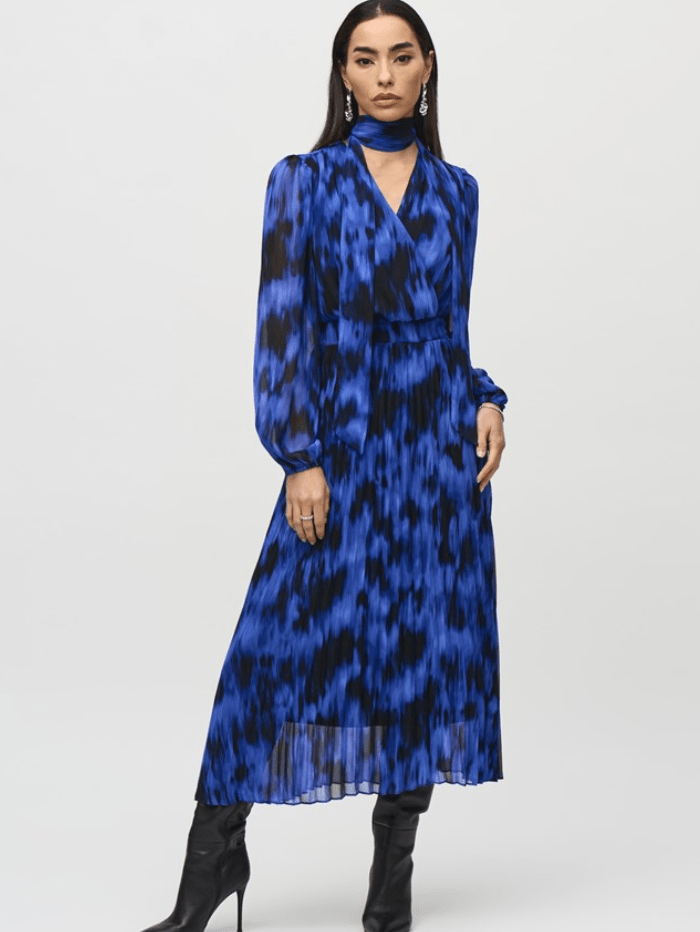 Joseph Ribkoff Dresses Joseph Ribkoff Chiffon Abstract Print Midi Dress 244924 Col 3296 izzi-of-baslow