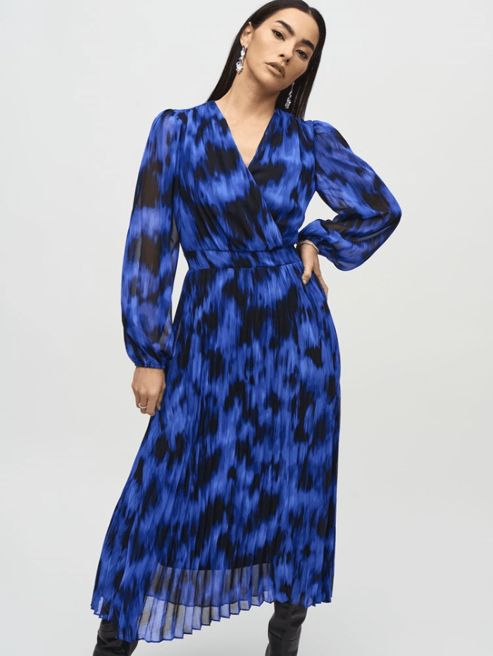 Joseph Ribkoff Dresses Joseph Ribkoff Chiffon Abstract Print Midi Dress 244924 Col 3296 izzi-of-baslow