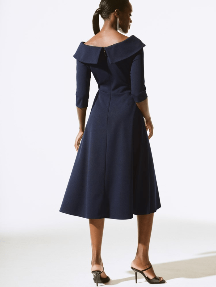 Joseph Ribkoff Dresses Joseph Ribkoff Scuba Crepe Fit And Flare Dress In Midnight Blue 243743 Col 2166 izzi-of-baslow