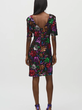 Joseph Ribkoff Dresses Joseph Ribkoff Sequined Mesh Floral Print Sheath Dress 244180 Col 178 izzi-of-baslow