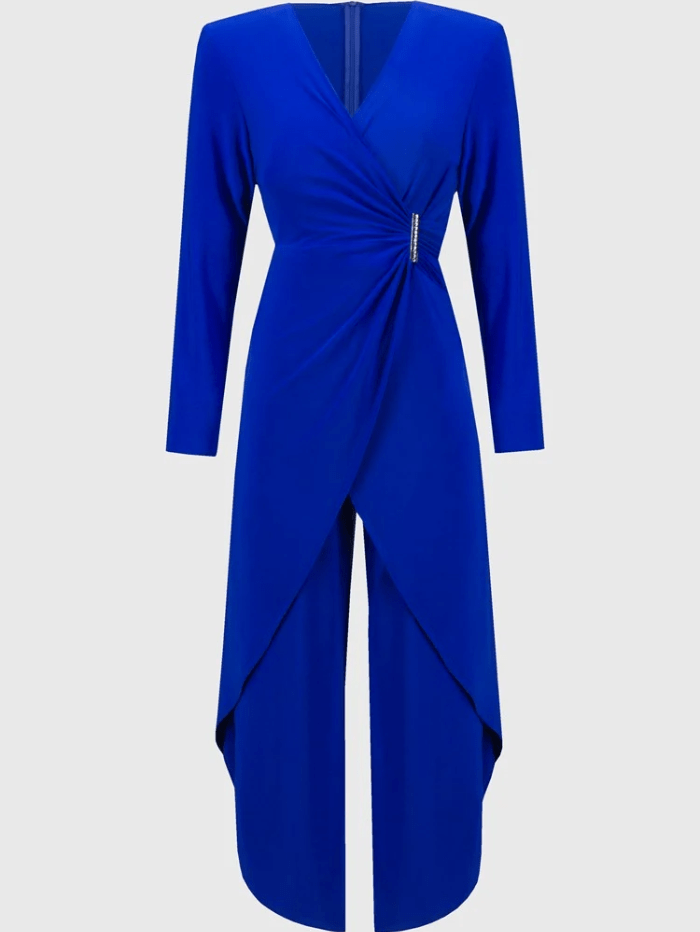 Joseph Ribkoff Dresses UK 8 Joseph Ribkoff Silky Knit Wrap Culotte Jumpsuit In Royal Sapphire 244155 Col 2922 izzi-of-baslow