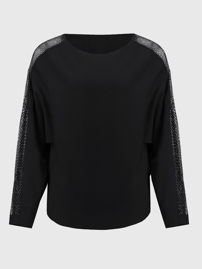 Joseph Ribkoff Knitwear L Joseph Ribkoff Black Jumper With Lace Sequin Trim 244910 Col 11 izzi-of-baslow