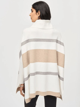 Joseph Ribkoff Knitwear One Size Joseph Ribkoff Striped Jacquard Sweater Knit Poncho 243951 Col 4304 izzi-of-baslow