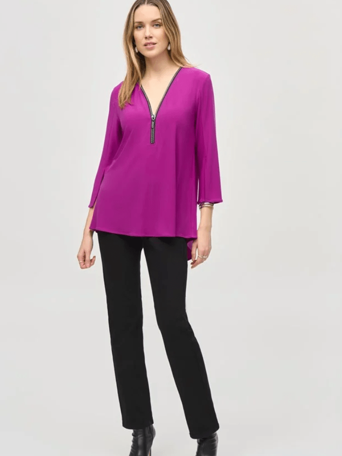 Joseph Ribkoff Tops Joseph Ribkoff Cyclamen Silky Knit Fit and Flare Tunic 243314 Col 4271 izzi-of-baslow