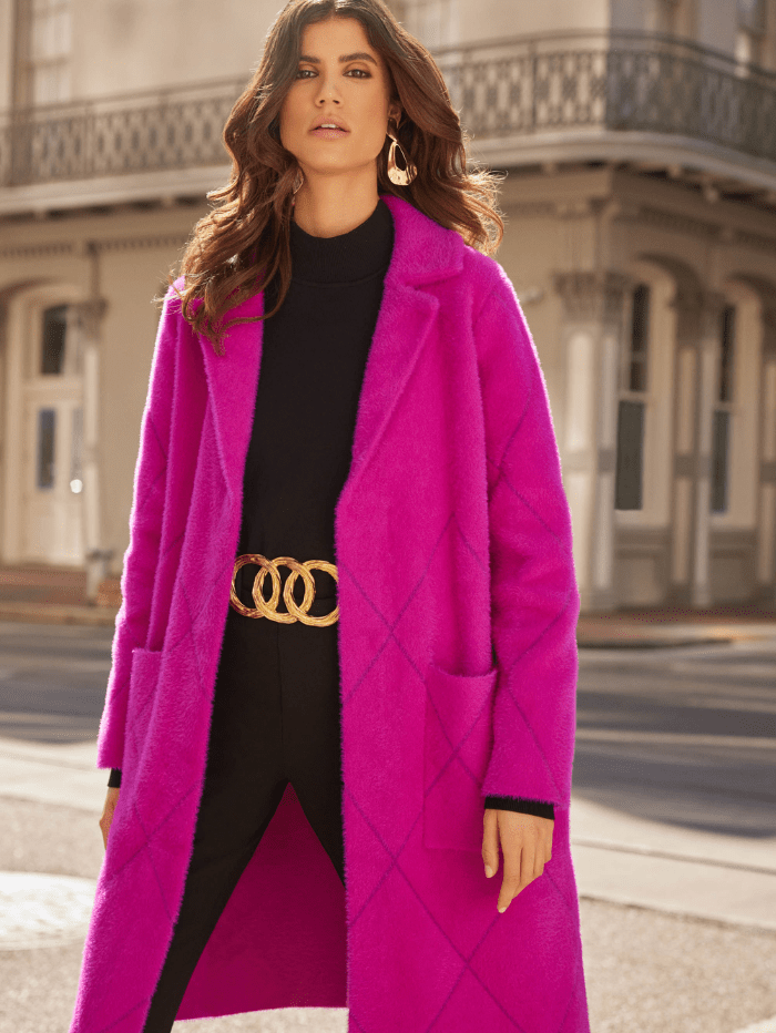 Joseph-Ribkoff-Notched-Collar-Coat-in-Hot-Pink 233951 izzi-of-baslow