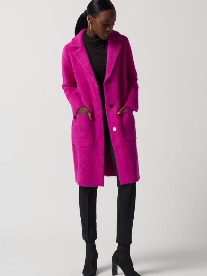 Joseph-Ribkoff-Notched-Collar-Coat-in-Hot-Pink 233951 izzi-of-baslow