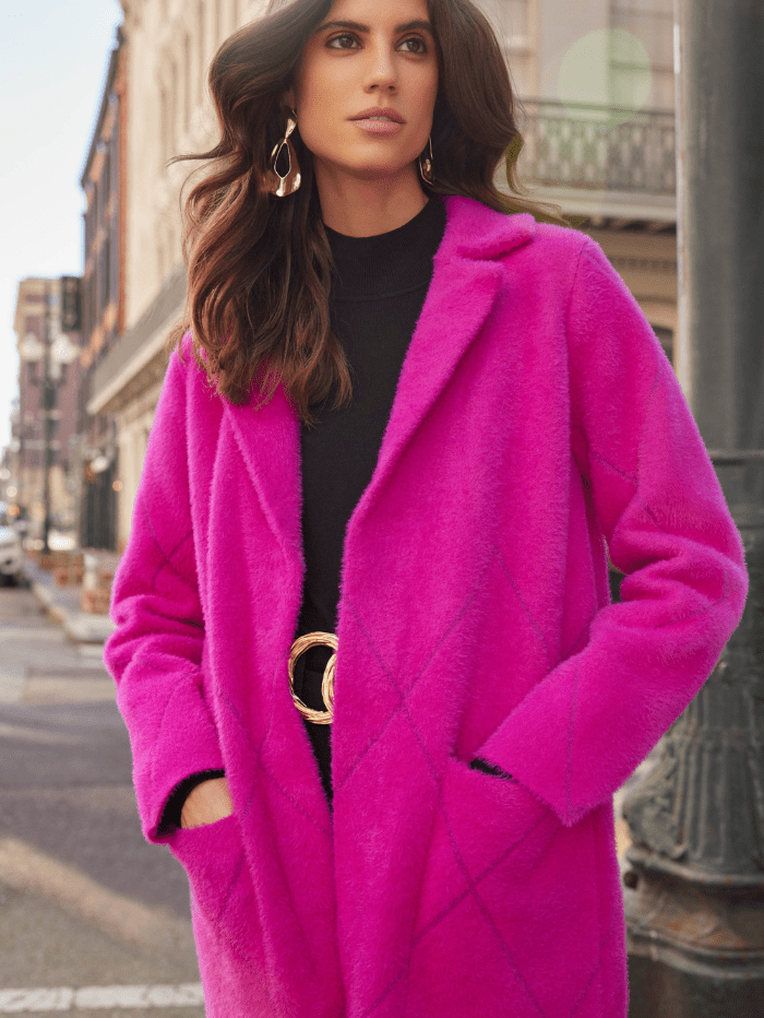 Joseph-Ribkoff-Notched-Collar-Coat-in-Hot-Pink 233951 izzi-of-baslow