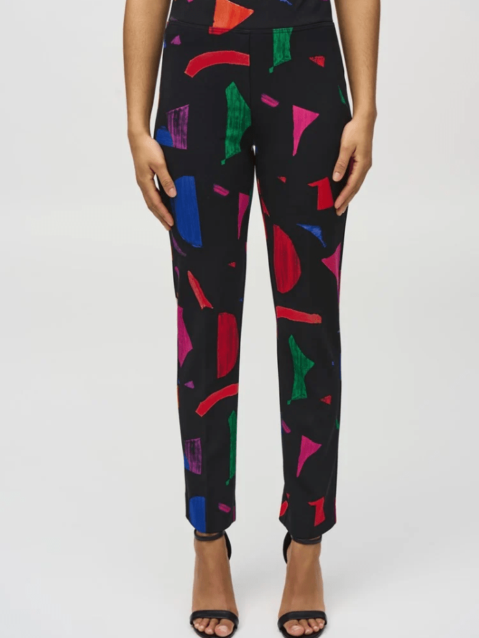 Joseph Ribkoff Trousers Joseph Ribkoff Silky Knit Abstract Print Straight Trousers 244245 Col 178 izzi-of-baslow