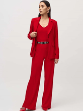 Joseph Ribkoff Trousers Joseph Ribkoff Silky Knit Belted Wide Leg Trousers In Lipstick Red 244093 Col 3229 izzi-of-baslow