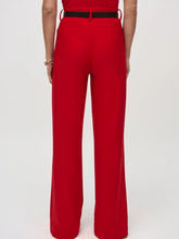 Joseph Ribkoff Trousers Joseph Ribkoff Silky Knit Belted Wide Leg Trousers In Lipstick Red 244093 Col 3229 izzi-of-baslow