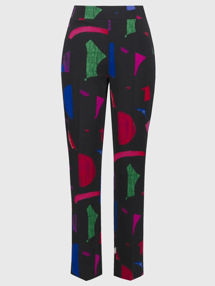 Joseph Ribkoff Trousers UK 8 Joseph Ribkoff Silky Knit Abstract Print Straight Trousers 244245 Col 178 izzi-of-baslow