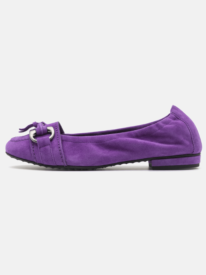 Kennel &amp; Schmenger Footwear Kennel &amp; Schmenger Malu Ballerina Suede Pump In Plum 41-10300-492 izzi-of-baslow