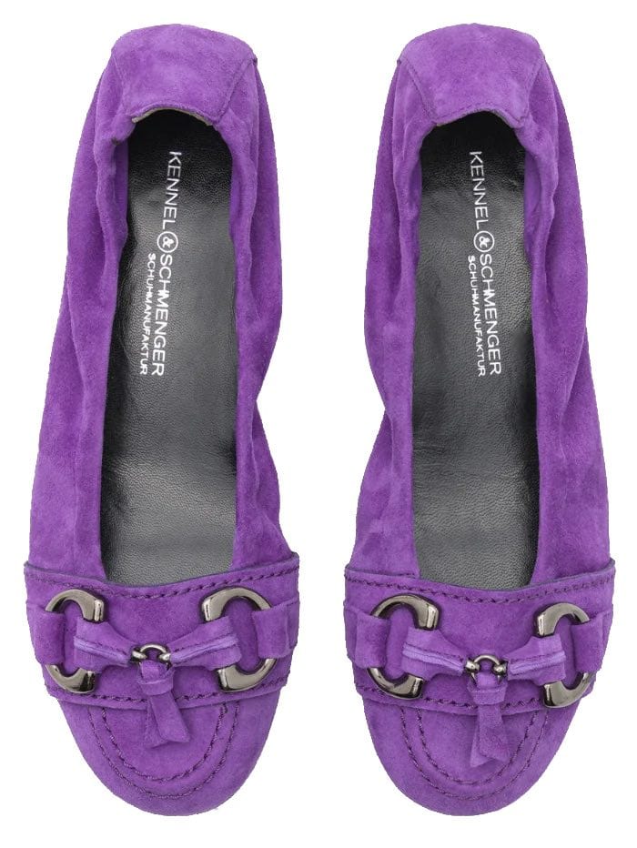 Kennel &amp; Schmenger Footwear Kennel &amp; Schmenger Malu Ballerina Suede Pump In Plum 41-10300-492 izzi-of-baslow