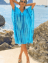 Lindsey Brown Resortwear Beachwear Lindsey Brown Daiquiri Turquoise Blue Silk Sparkly Kaftan izzi-of-baslow