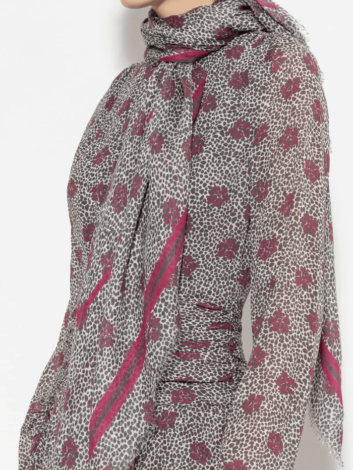 Luisa Cerano Accessories Luisa Cerano Scarf With Floral Motif Print 808689 9417 Col 1031 izzi-of-baslow