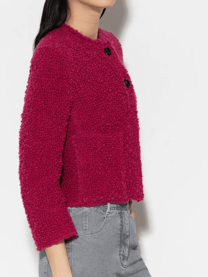 Luisa Cerano Coats and Jackets Luisa Cerano Bouclé Wool Tweed Jacket In Berry Pink 408286 3524 Col 0455 izzi-of-baslow