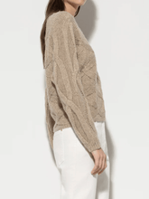 Luisa Cerano Knitwear Luisa Cerano Cable Pattern Jumper In Gold 108534 5880 Col 0732 izzi-of-baslow