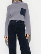 Luisa Cerano Knitwear Luisa Cerano Turtleneck Jumper In Silver Grey And Midnight Blue 108567 5311 Col 1322 izzi-of-baslow