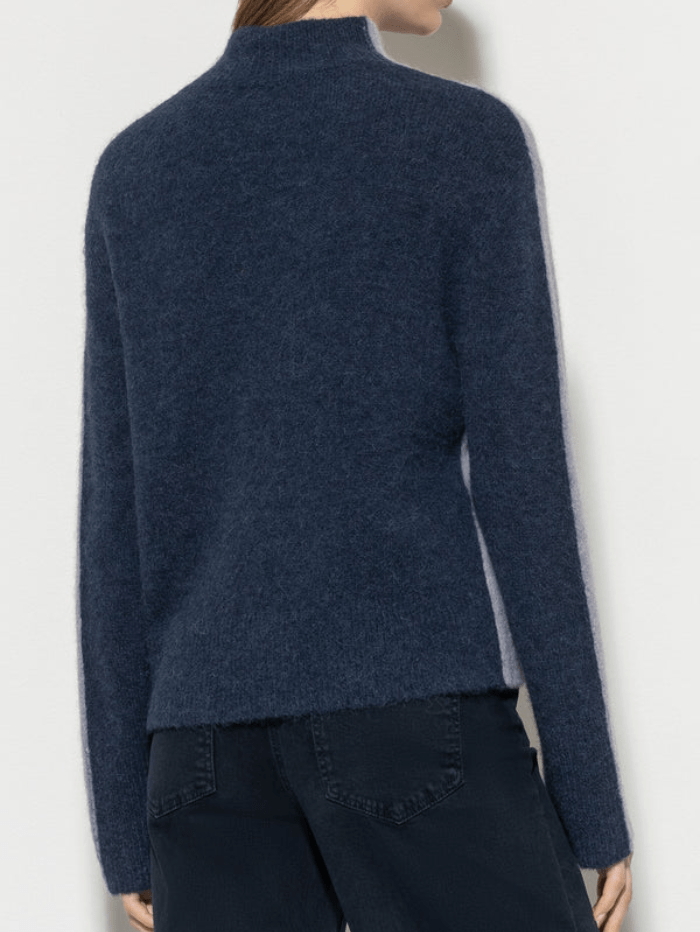 Luisa Cerano Knitwear Luisa Cerano Turtleneck Jumper In Silver Grey And Midnight Blue 108567 5311 Col 1322 izzi-of-baslow