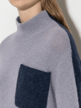 Luisa Cerano Knitwear Luisa Cerano Turtleneck Jumper In Silver Grey And Midnight Blue 108567 5311 Col 1322 izzi-of-baslow